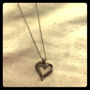 10k white gold heart necklace